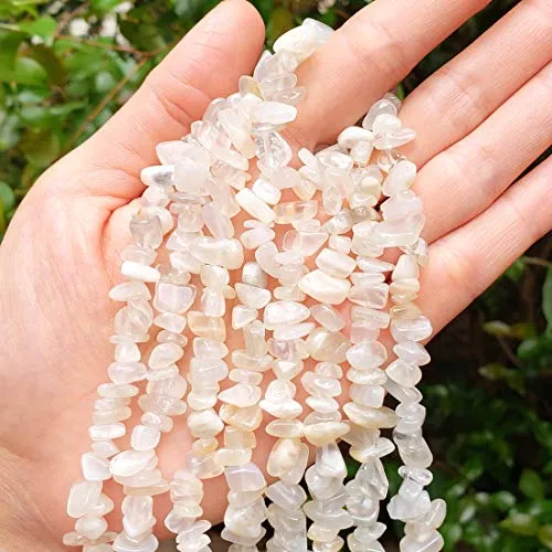 1 Strand Natural Multi Colors Moonstone Gemstone Smooth Free Form 5-8mm Loose Stone Chip Beads 33 Inch for Jewelry Craft Making GZ1-25