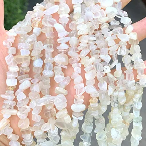 1 Strand Natural Multi Colors Moonstone Gemstone Smooth Free Form 5-8mm Loose Stone Chip Beads 33 Inch for Jewelry Craft Making GZ1-25