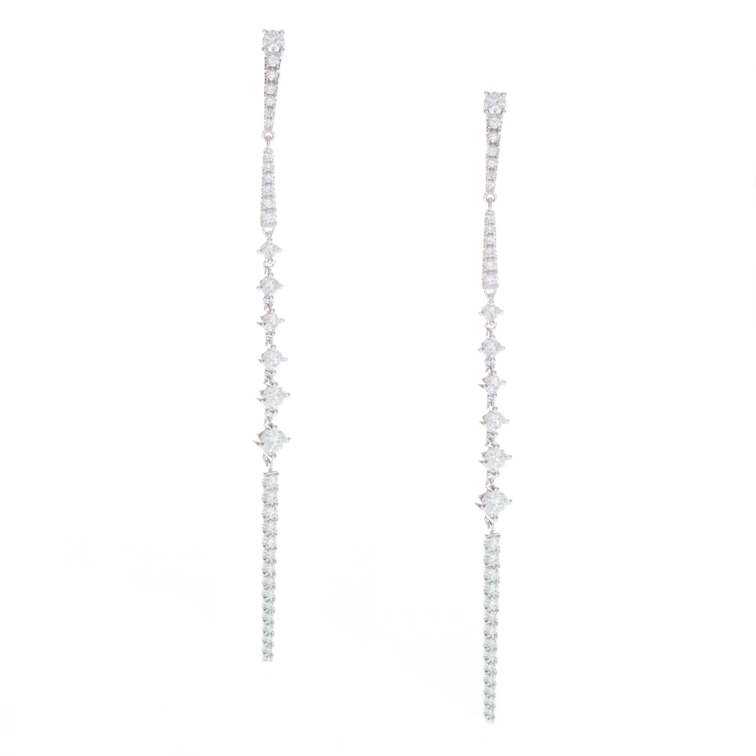 1.06ct 14k White Gold Diamond Drop Earrings