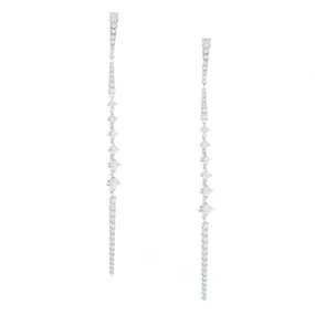 1.06ct 14k White Gold Diamond Drop Earrings