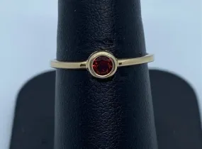 10K Yellow Gold Bezel Set Garnet Ring