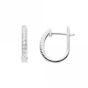 11mm Oval Zirconia Sterling Silver Hoop Earrings - Timeless Glamour