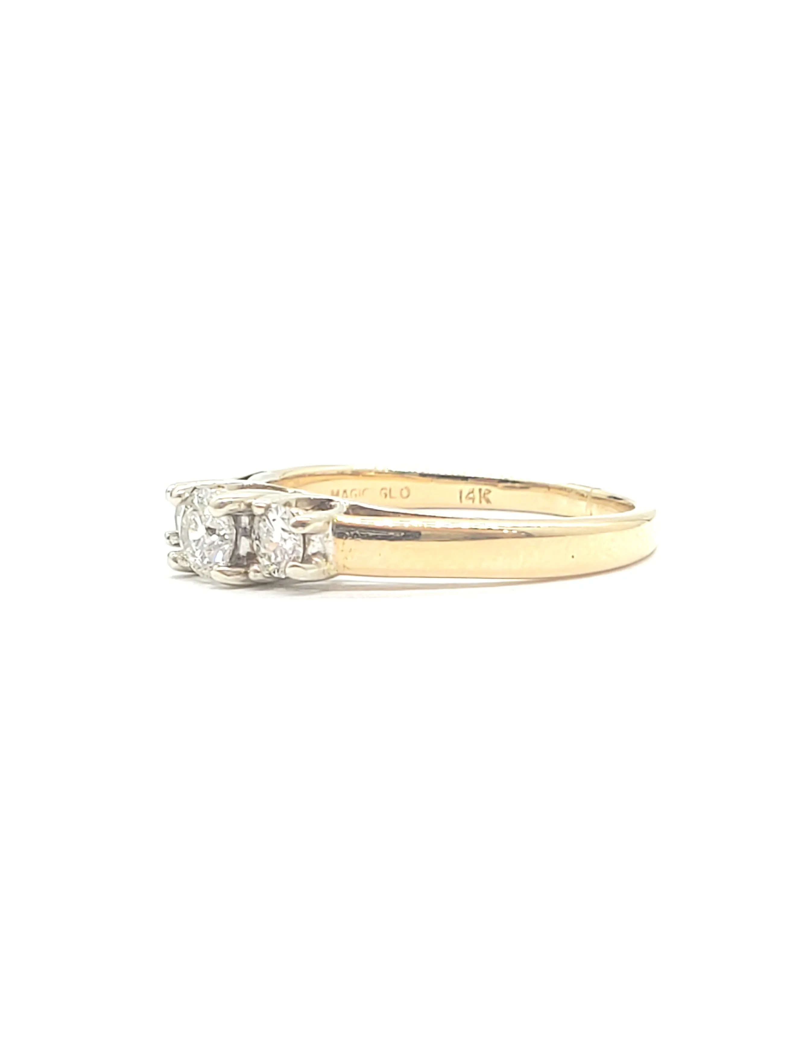 1/2 Carat Round Diamond 3 Stone Ring