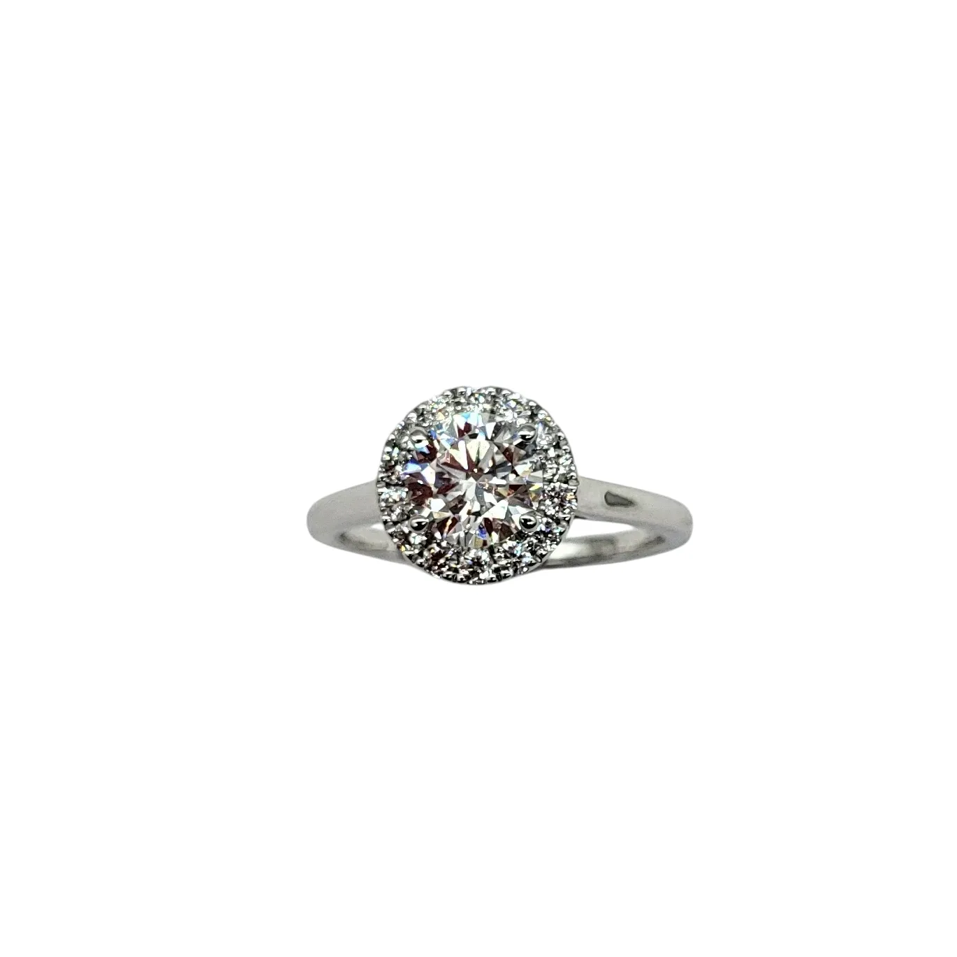 1.25 Carat Total Weight Lab Grown Diamond Ring with Halo