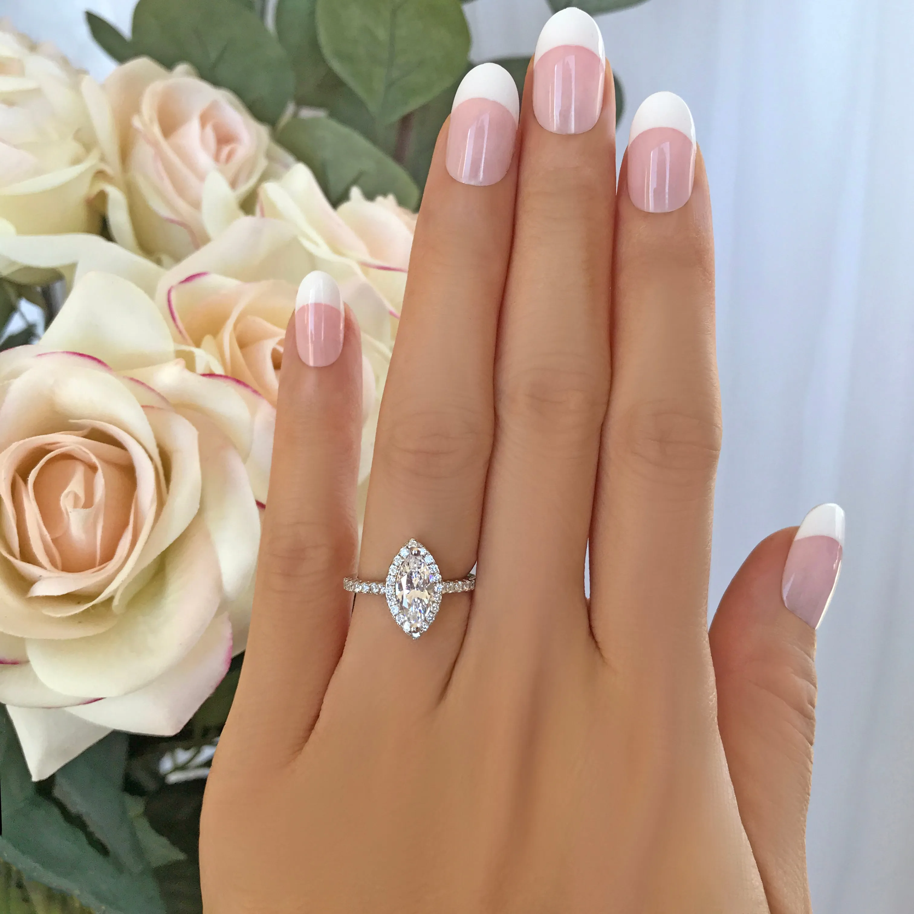 1.25 ctw Marquise Halo Ring