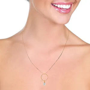 14K Solid Rose Gold Necklace w/ Briolette Pearl