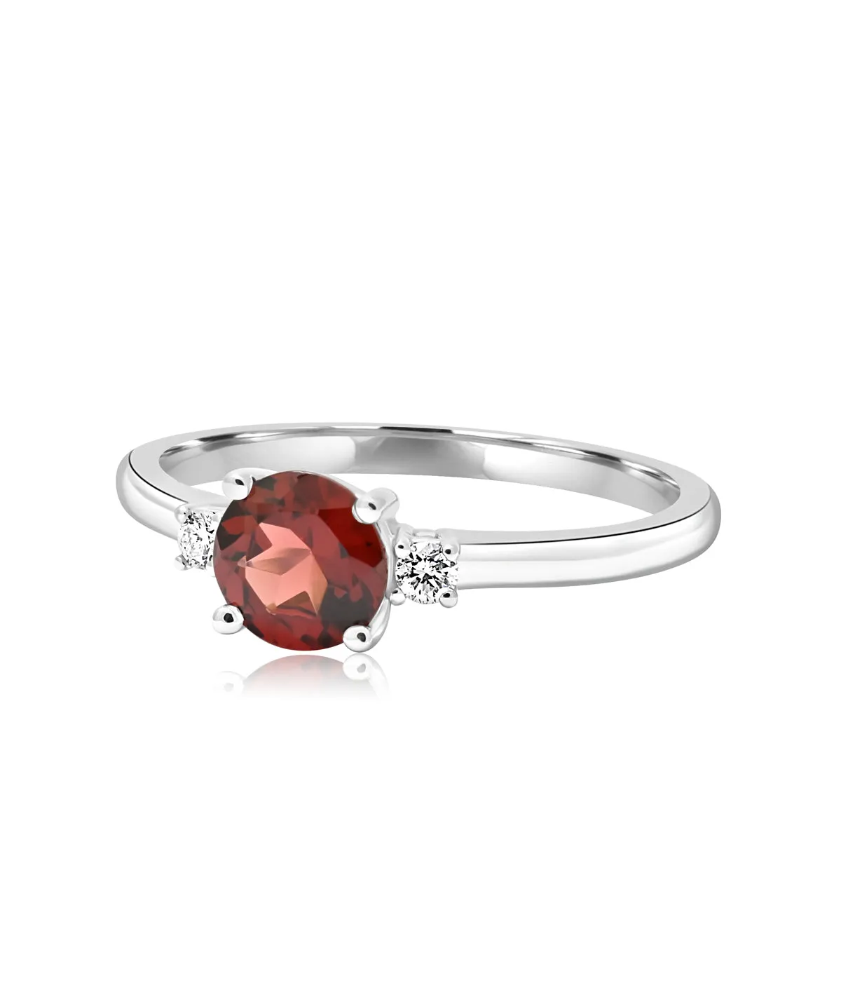 14K White Gold Garnet and Diamond Ring