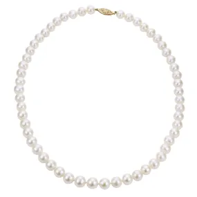 14K White Gold Pearl Strand Necklace w/ 6-6.5 mm Pearls