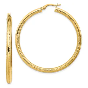 14k Yellow Gold Fancy Hoop Earrings