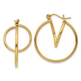 14k Yellow Gold Polished Fashion Hoop Earrings