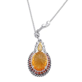 14Kt/Silver, Diamond, Garnet, Citrine Necklace (141PN110785)