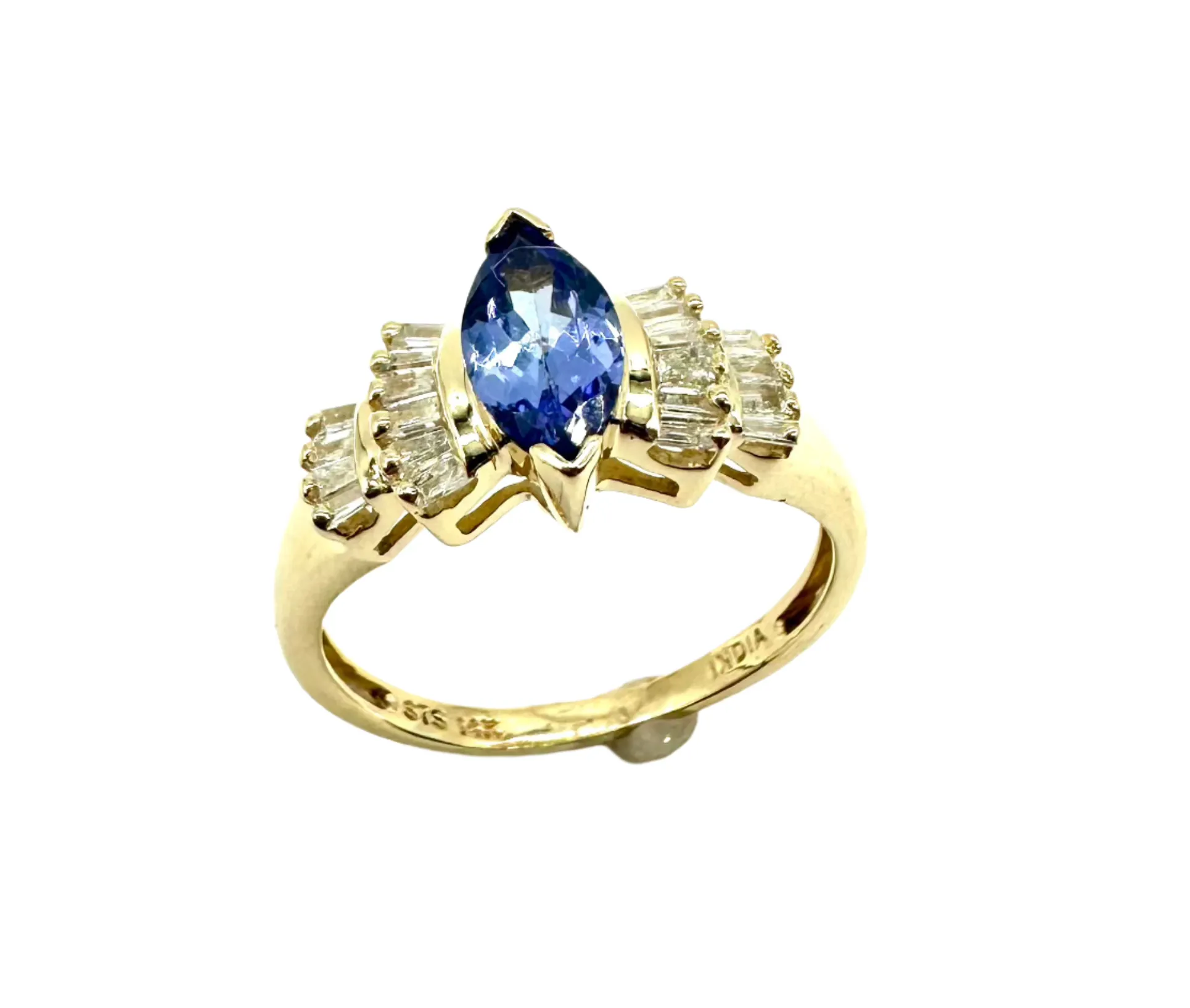 14KY Diamond Baguette Tanzanite Ring