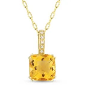 1.50ct Citrine 16"Pendant Necklace in 14K Yellow Gold