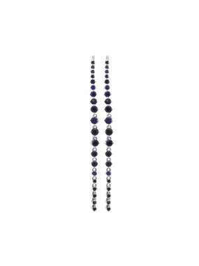 1.89ct Blue Sapphire 18K Gold Linear Cascade Earrings