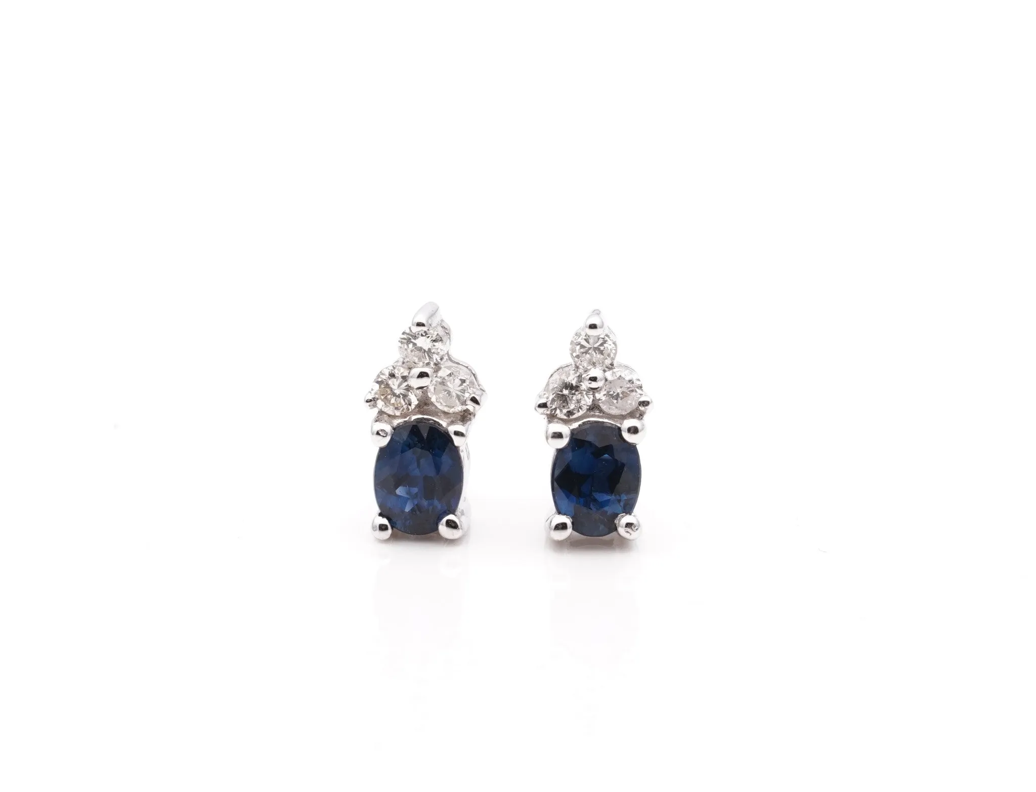 18CT White Gold Sapphire and Diamond Earrings