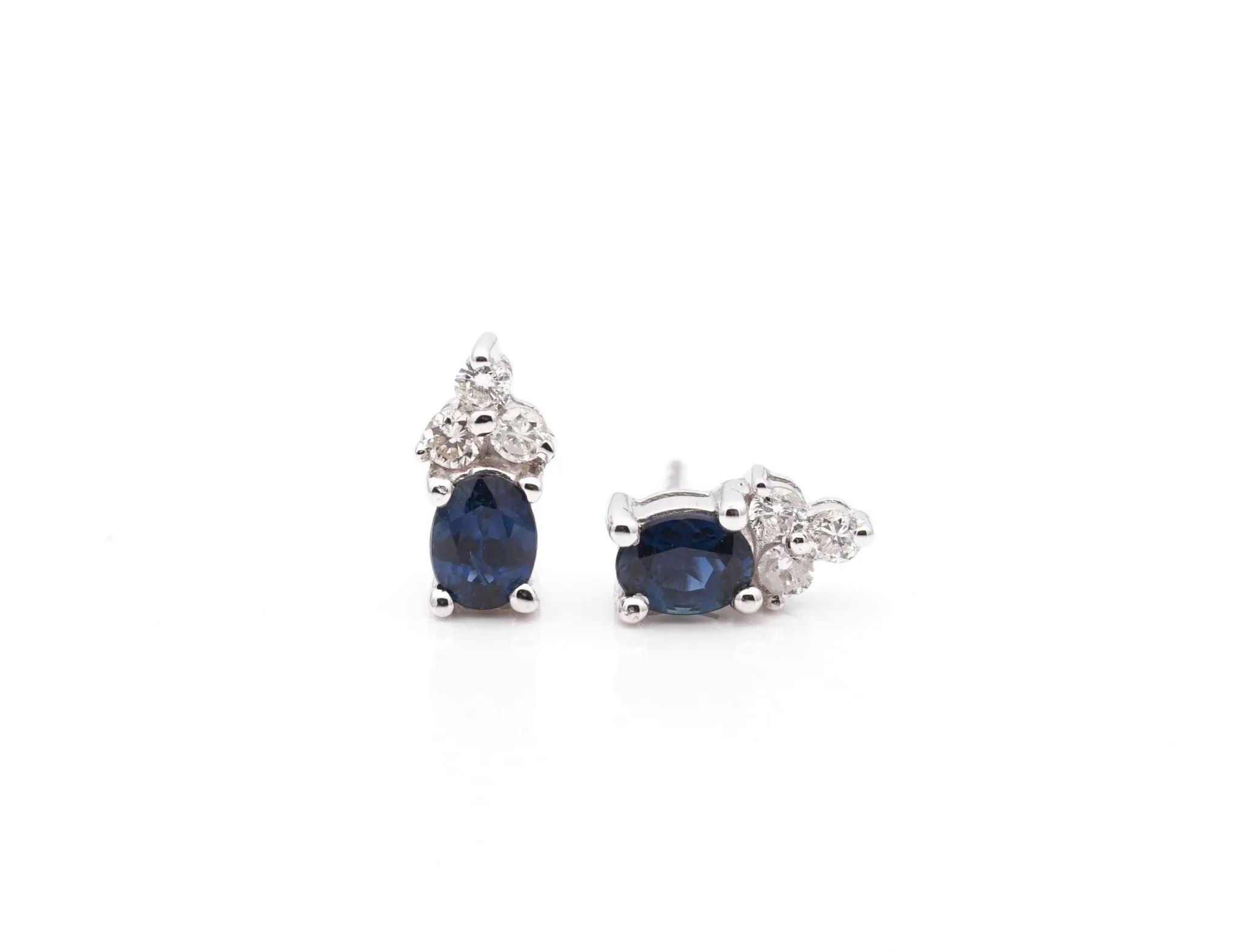 18CT White Gold Sapphire and Diamond Earrings