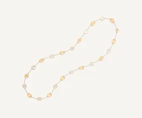 18K Yellow Gold Necklace with Mother of Pearl, Long