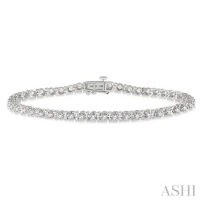 2 ctw Round Cut Diamond Tulip Bracelet in 14K White Gold