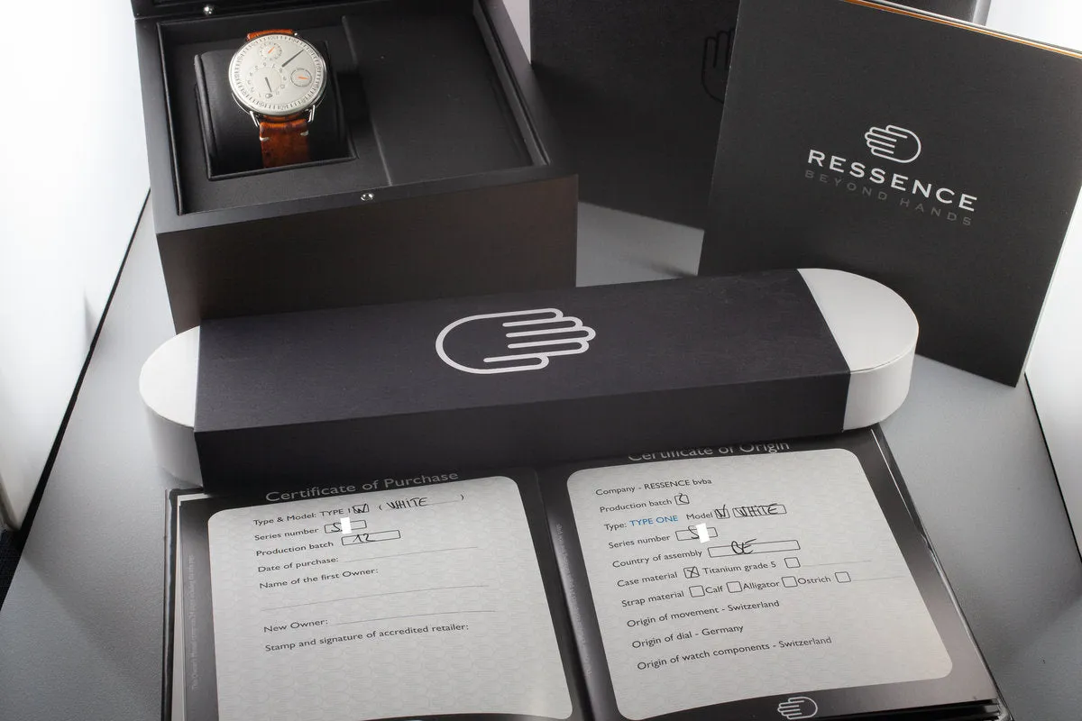 2016 Ressence Titanium Type One W with Box, Papers and Service Papers