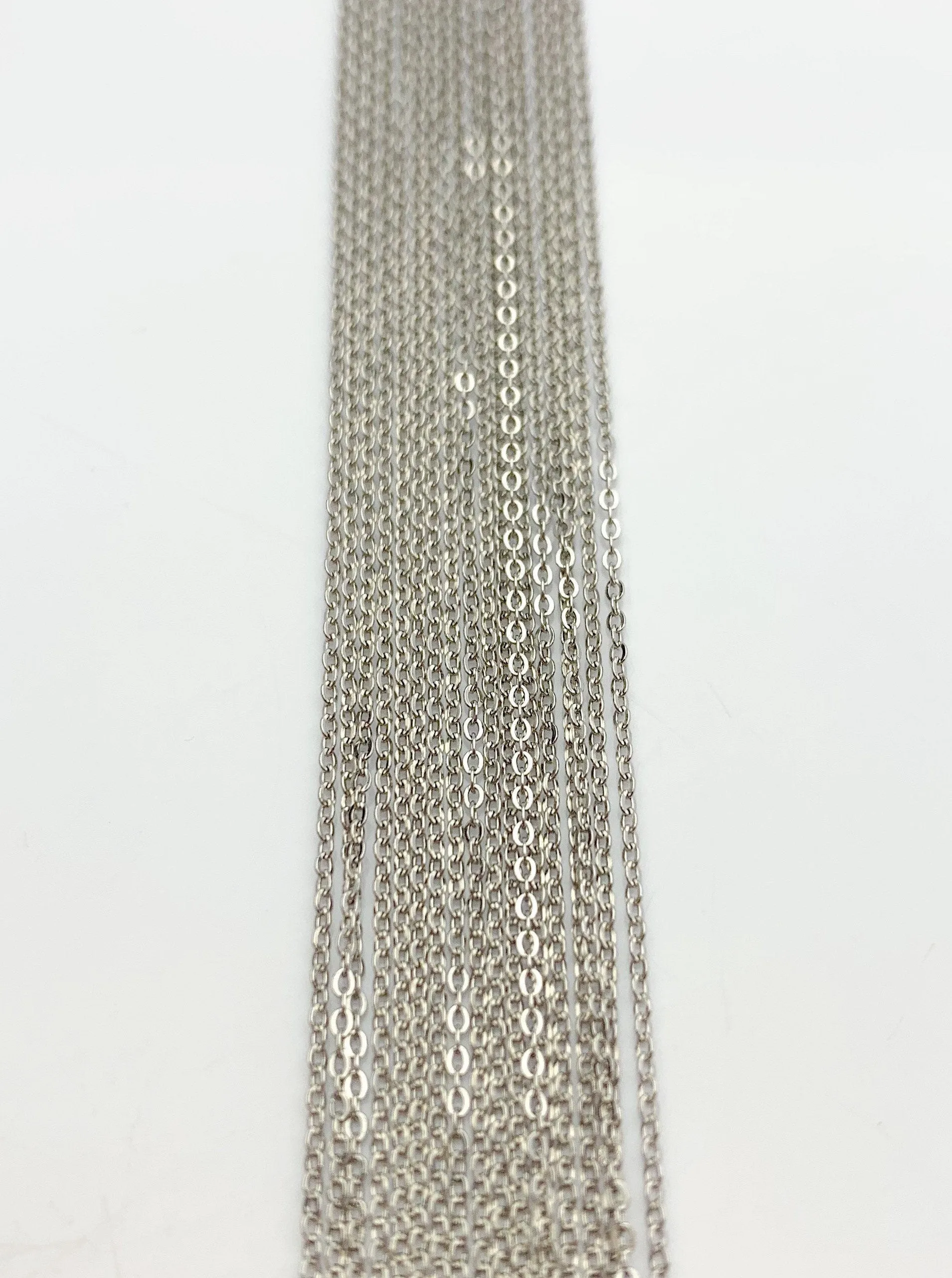 24” Sterling Silver Oxidized Flat Cable Chain Necklace 1.0mm