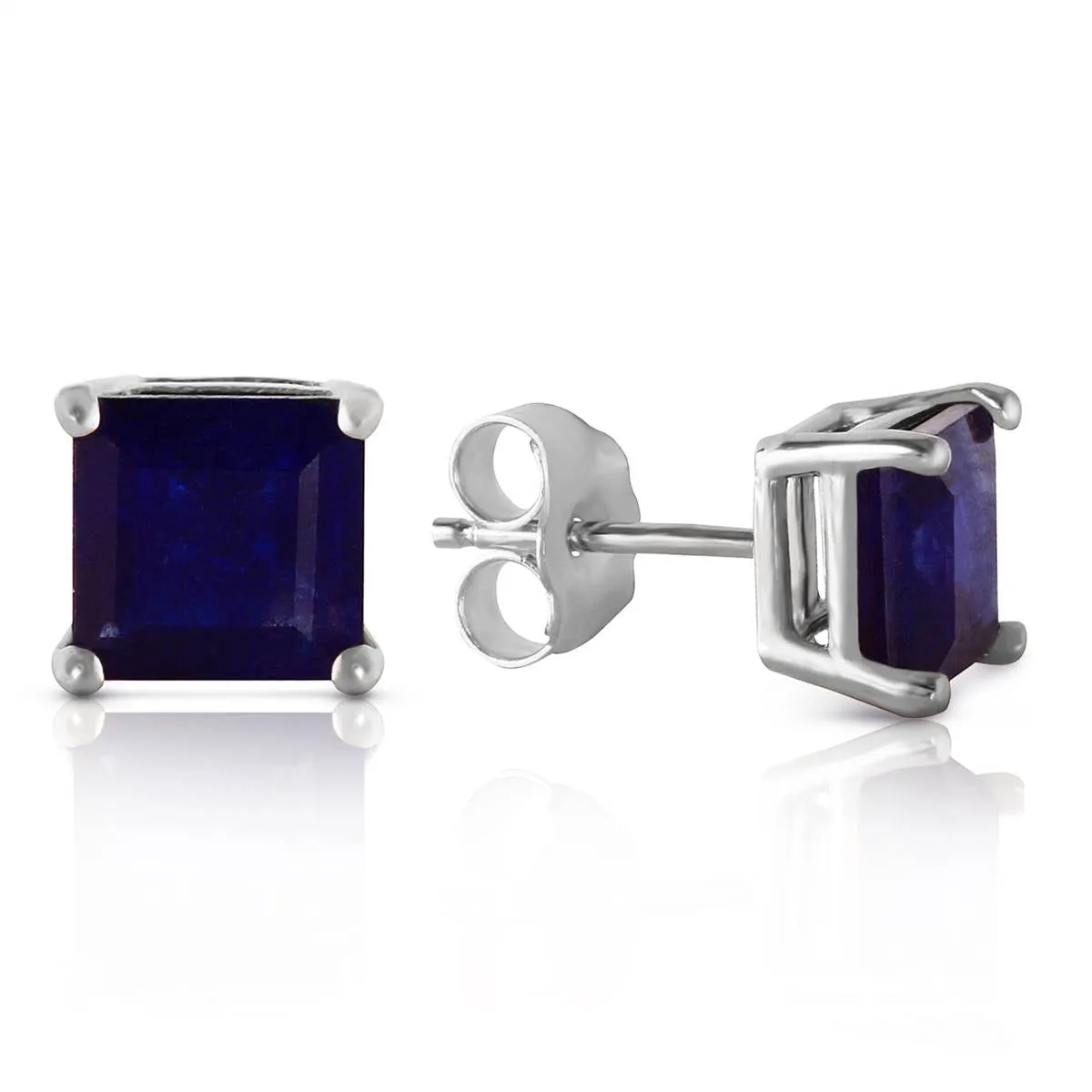 2.9 Carat 14K Solid White Gold Someone You Love Sapphire Earrings