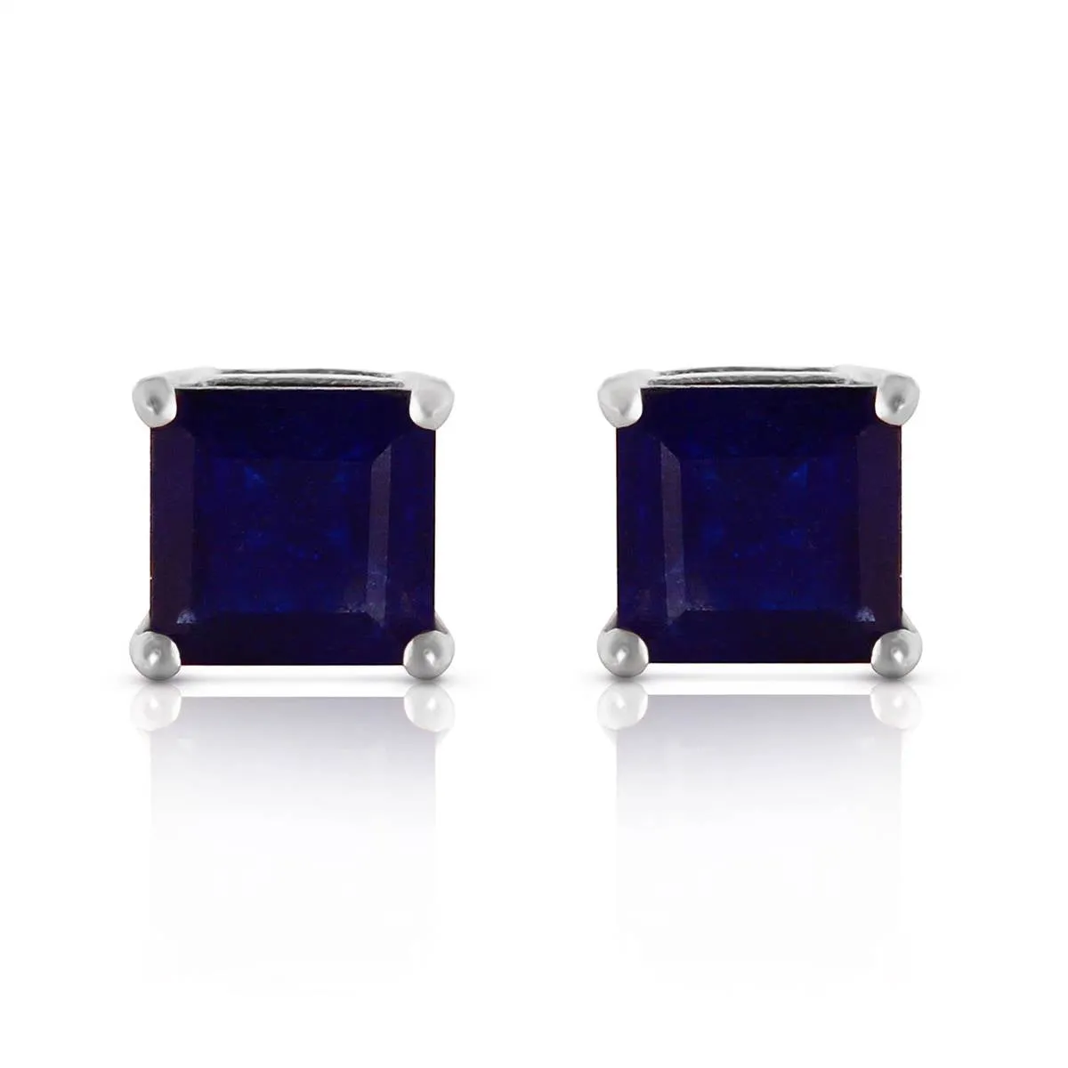 2.9 Carat 14K Solid White Gold Someone You Love Sapphire Earrings