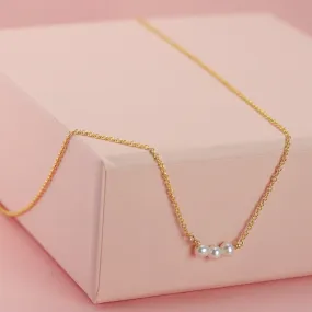 3 Pearl Bar Necklace