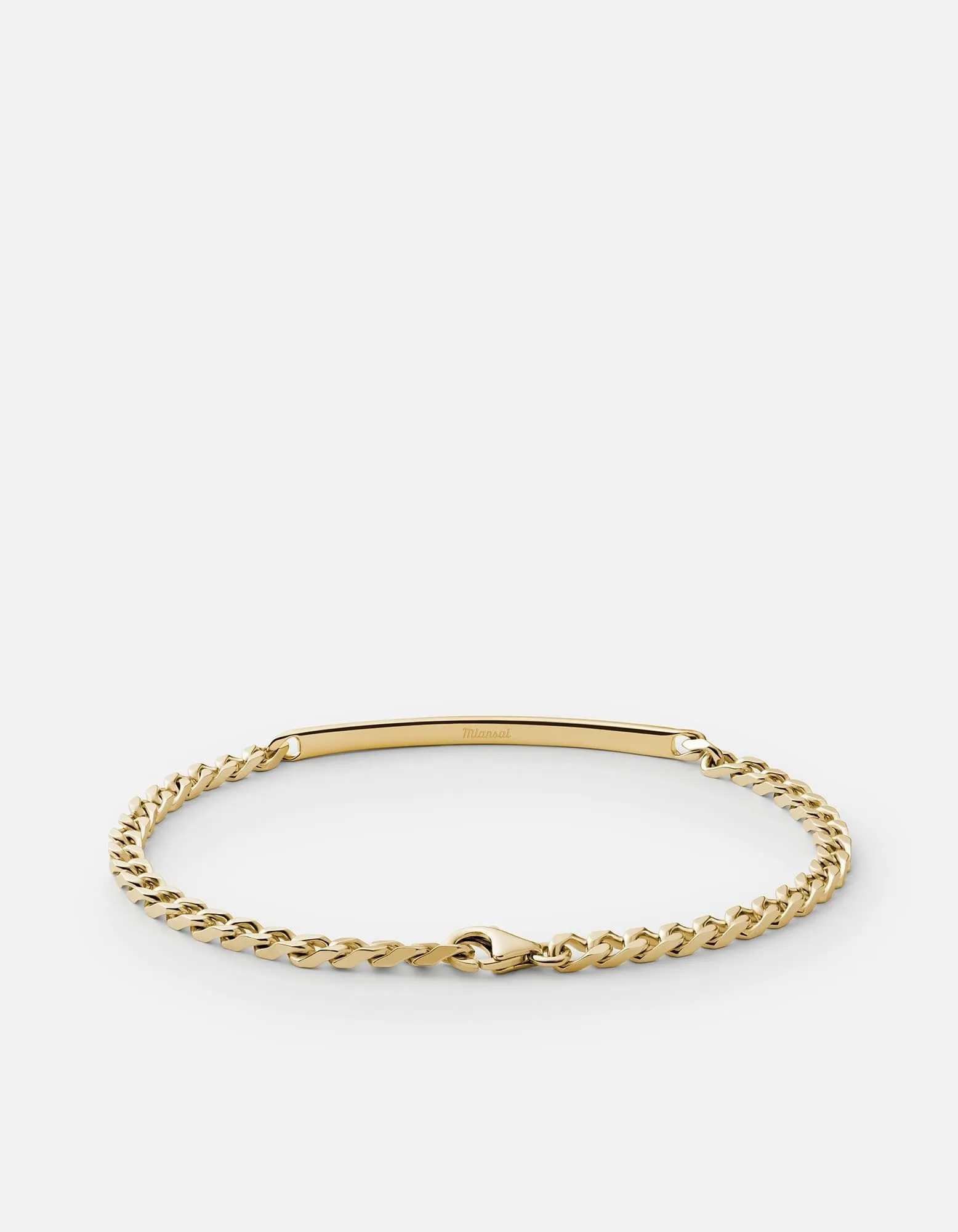 3mm ID Chain Bracelet, Gold