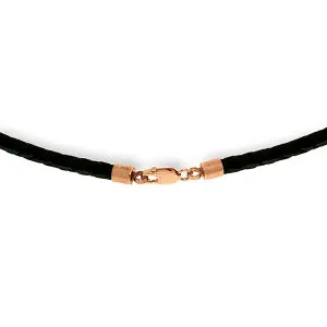 7.5 Carat 14K Solid Rose Gold Leather Necklace Pearl Amethyst