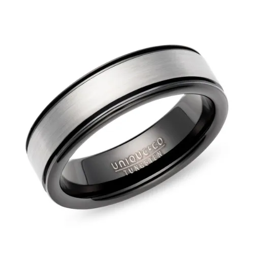 7mm Tungsten Ring With Black IP Plating