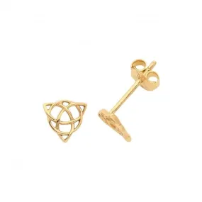 9ct Gold Celtic Stud Earrings with Intricate Celtic Design ES1659