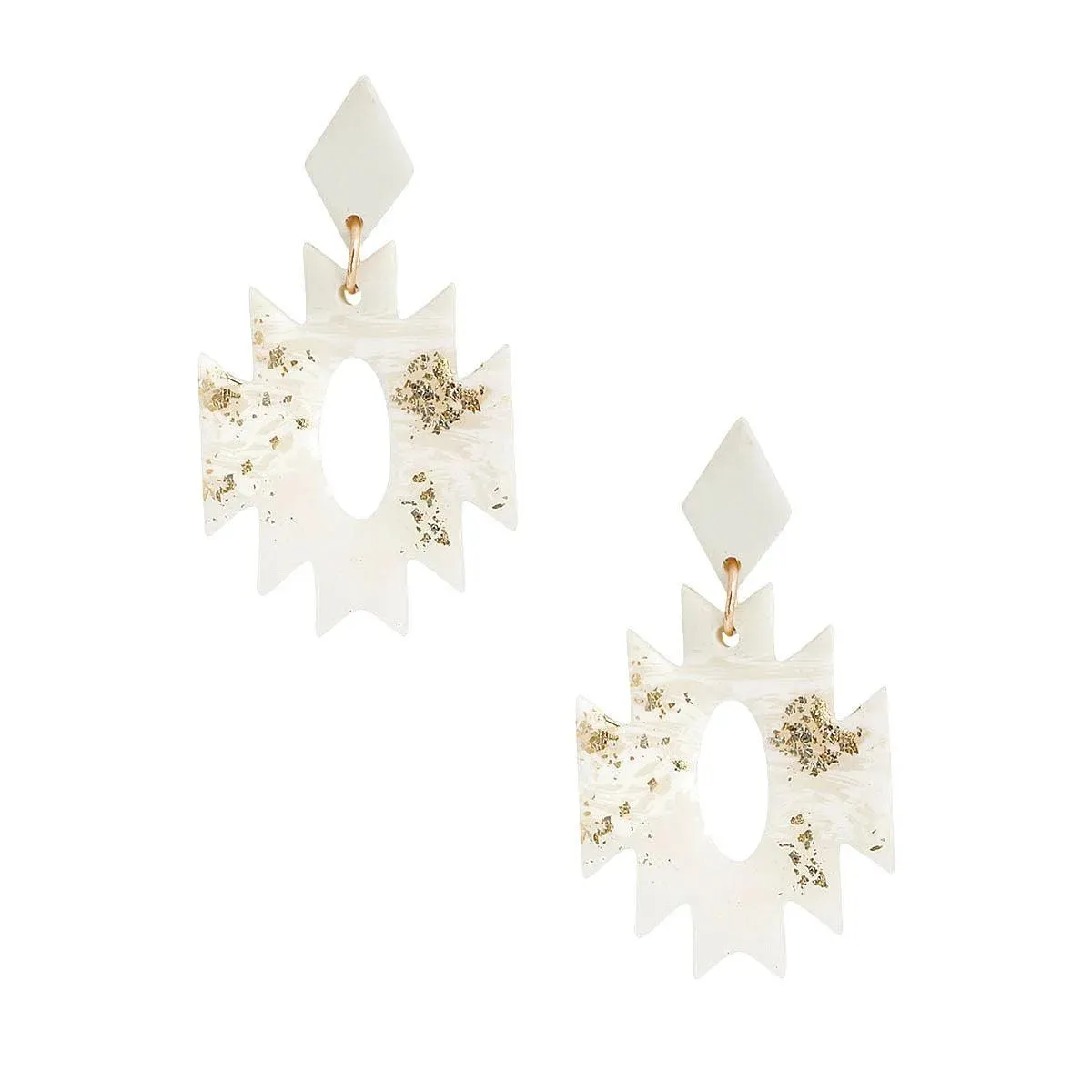 Achieve Effortless Glamour: White Zig-Zag Earrings