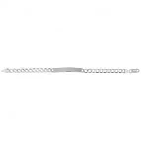 Acotis Silver Id Bracelet Flat Open Curb G2454