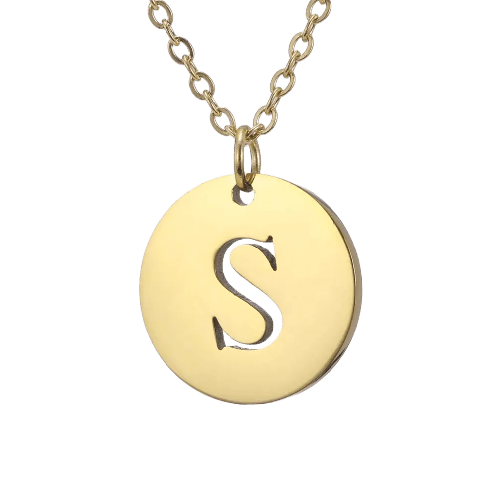 Alphabet Necklace Gold Plated - Letter S