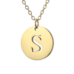 Alphabet Necklace Gold Plated - Letter S