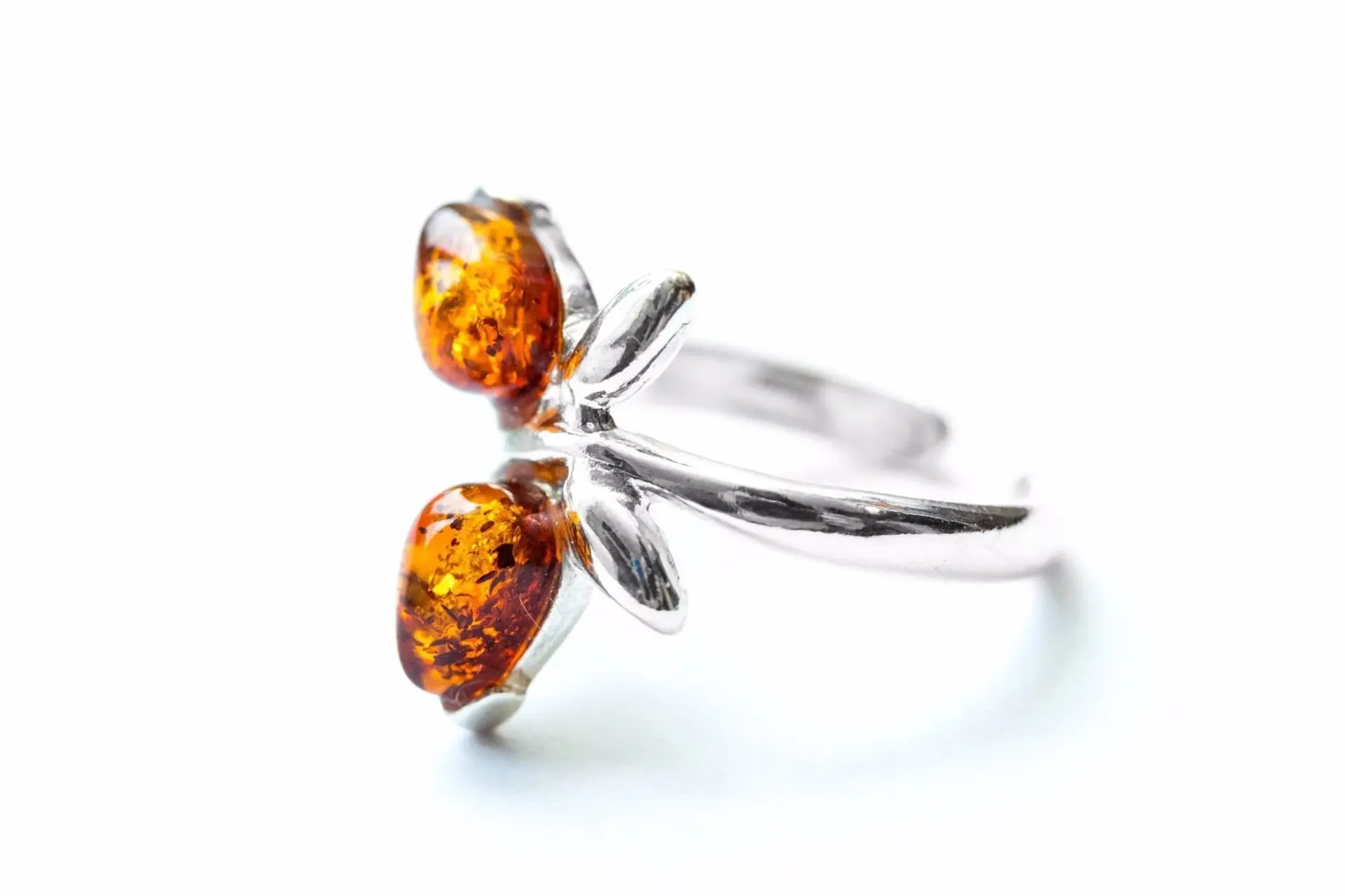 Amber Butterfly Midi Ring - Cute Quirky Sterling Silver Accessory for Everyday Wear