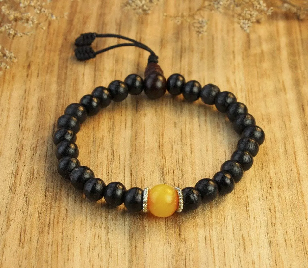 Amber Rosewood Wrist Mala