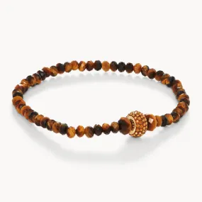 Amber Sparkle and Tigers Eye Stretch Bracelet