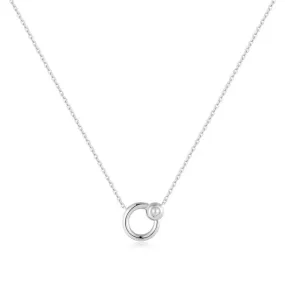 Ania Haie Silver Hoop Freshwater Pearl Necklace