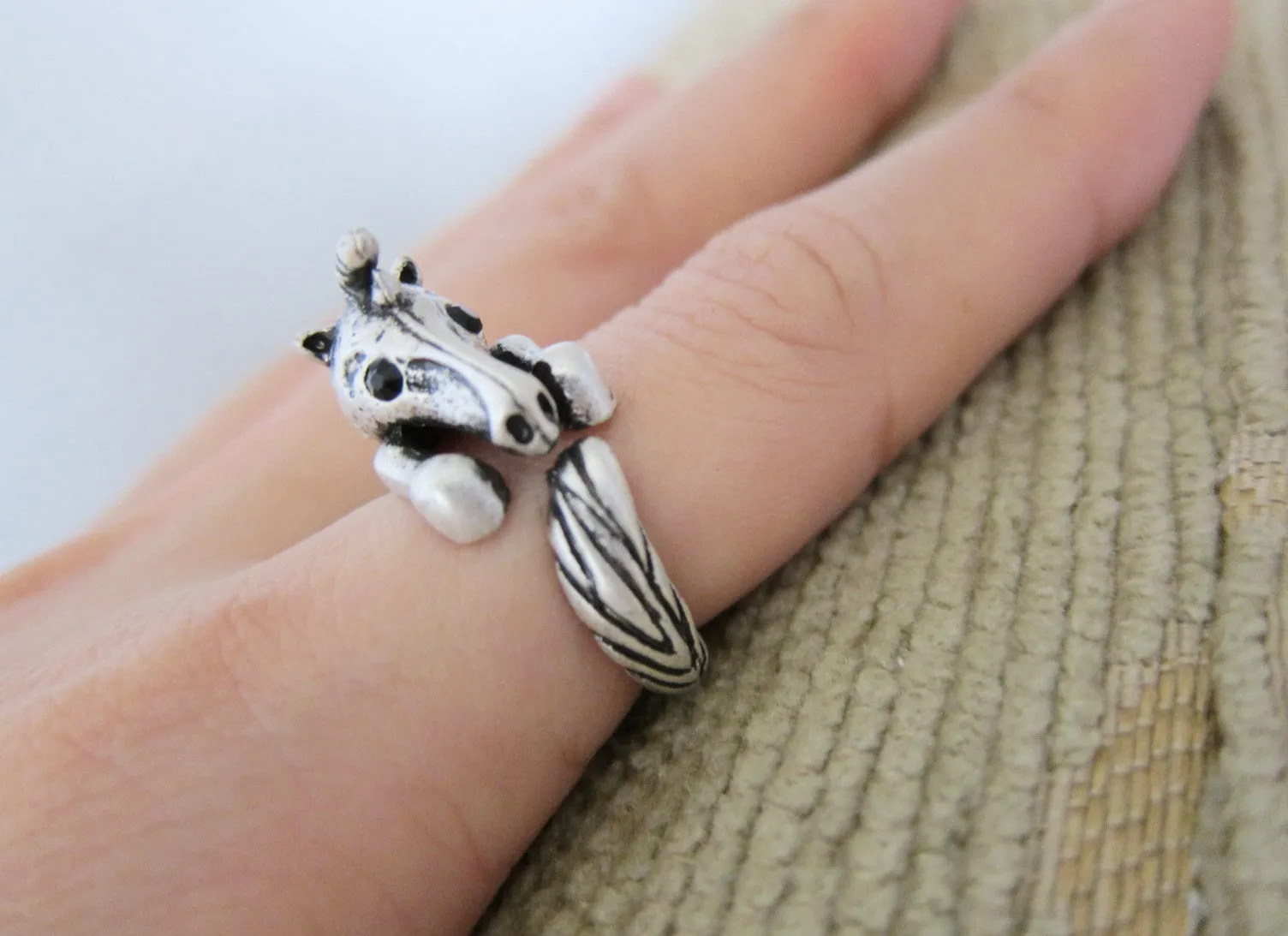 Animal Unicorn Wrap Ring; Cute Unique 3D animal ring, Adjustable Unicorn Ring