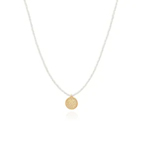 Anna Beck Delicate Beaded Pearl Circle Necklace, 15-17 inch - Gold Plated