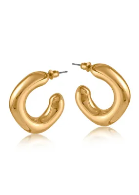 Athenais Organic Hoop Earrings in Gold