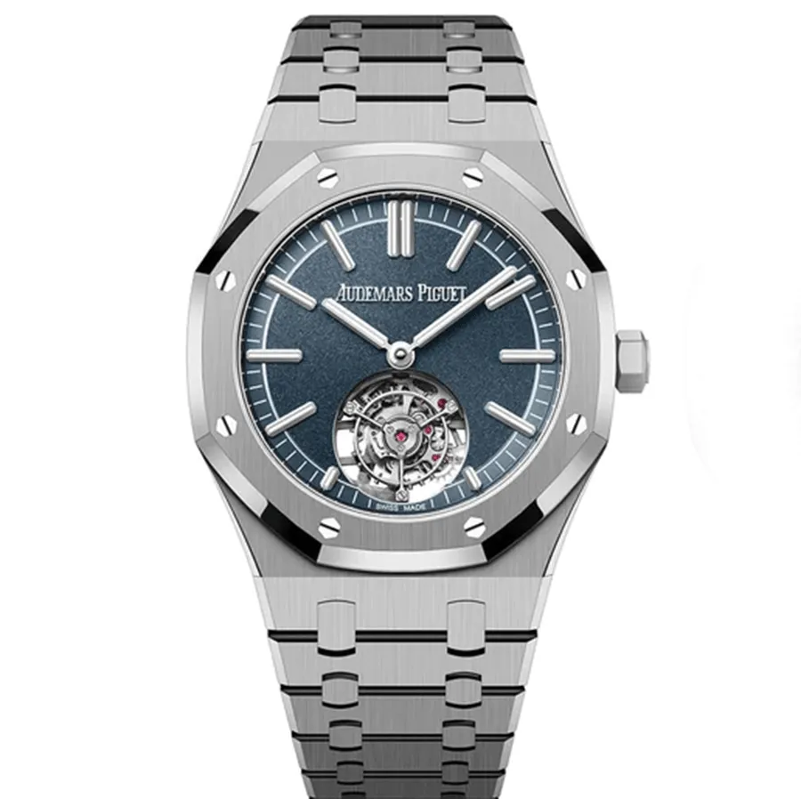 Audemars Piguet Royal Oak Self Winding Flying Tourbillon 41mm 26730TI.OO.1320TI.02 Blue Dial