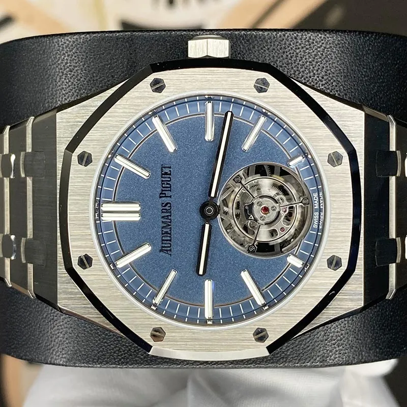 Audemars Piguet Royal Oak Self Winding Flying Tourbillon 41mm 26730TI.OO.1320TI.02 Blue Dial