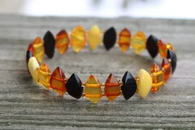 Baltic Amber Bracelet Butterscotch Stretch Natural Untreated 7.5" 6.3 gram