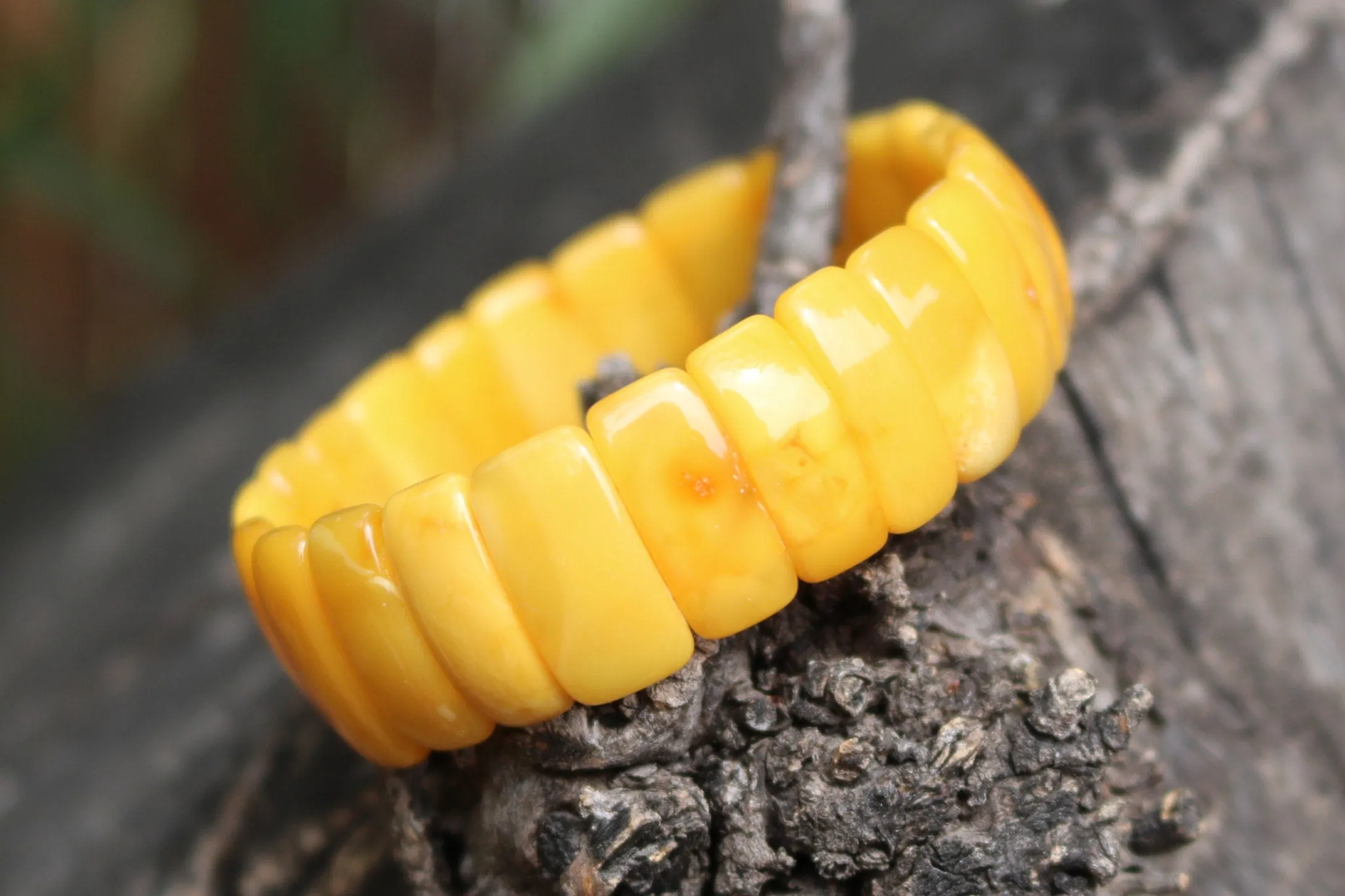 Baltic Amber Jewelry Antique Butterscotch Egg Yolk Bracelet 10.2 gram