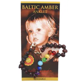 Baltic Amber Teething Anklet (Cherry Chakra)