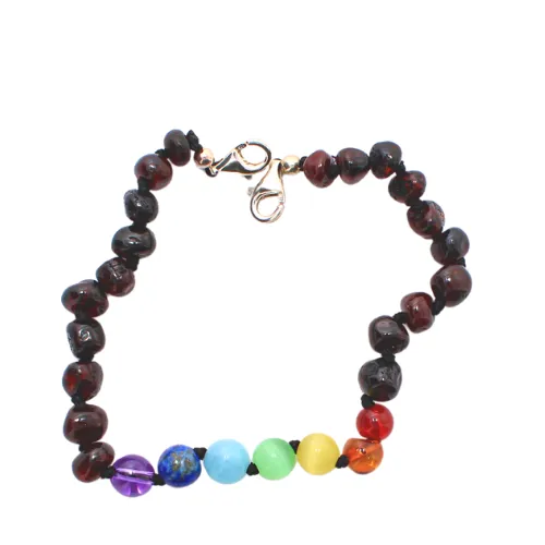 Baltic Amber Teething Anklet (Cherry Chakra)