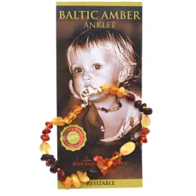 Baltic Amber Teething Anklet (Mixed)