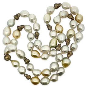 Baroque South Sea Pearl & Diamond Necklace